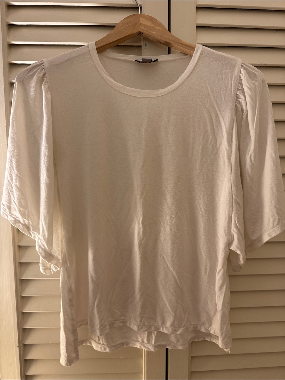 J. Crew White Puff-Sleeve Short Sleeve Tee